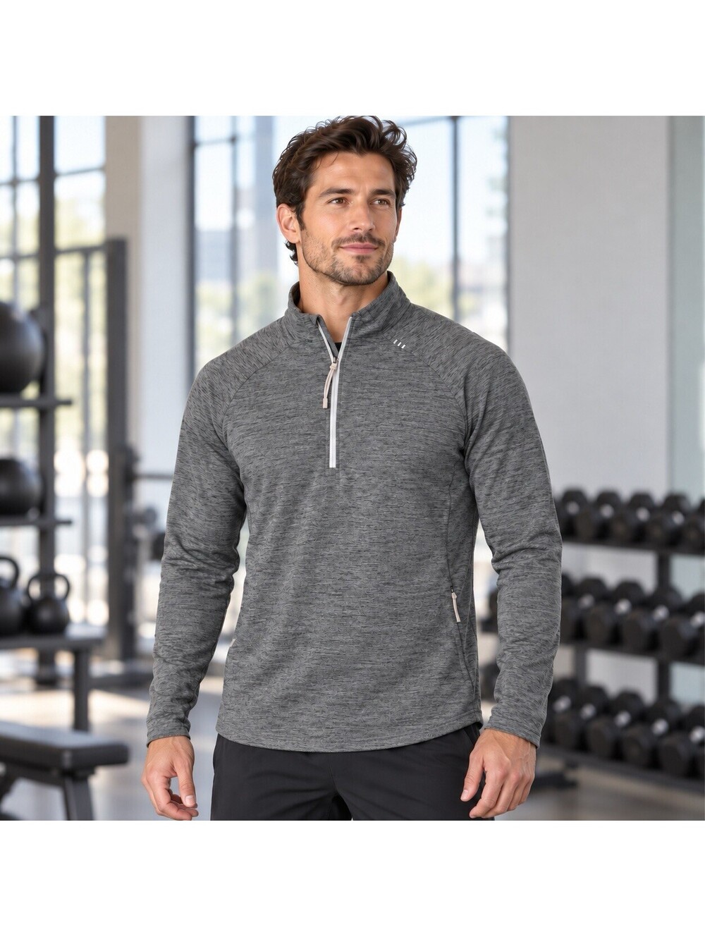 lululemon Men’s Gray 1/4 Zip Pullover Mock Neck Long Sleeve Athletic S